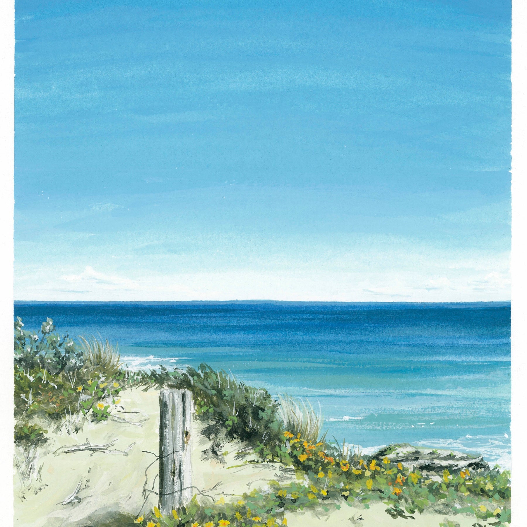 Wall Art - Sorrento Yellow Flowers - A4 Print