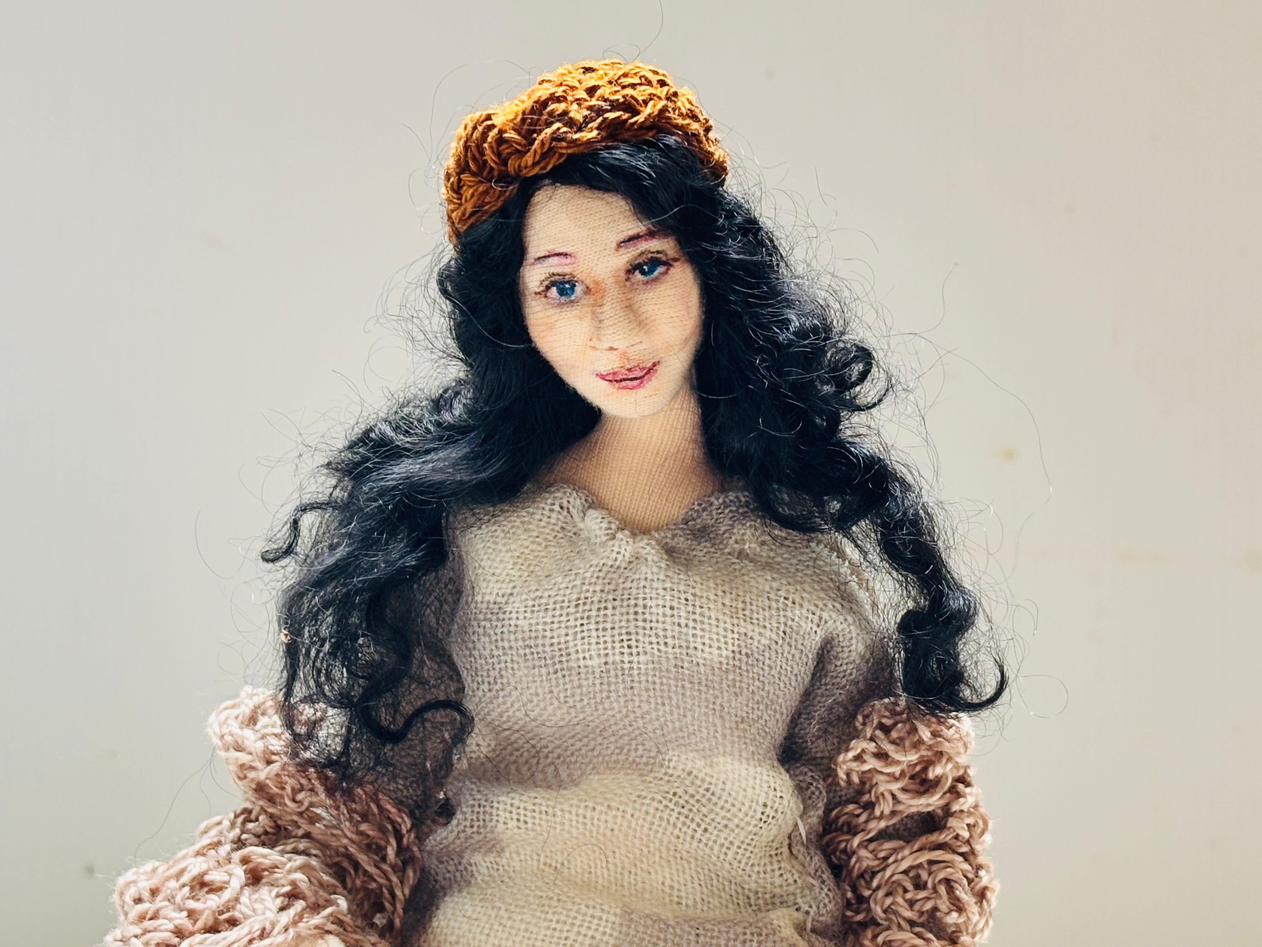 Selkie, mixed media doll, needle felt seal, unique gift