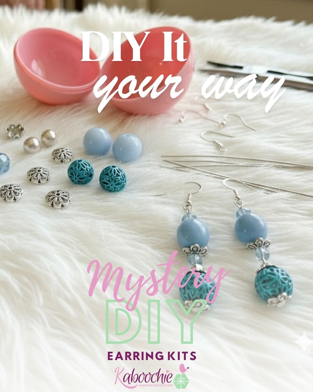 Mystery DIY Earring Kit, Curated Bead Capsule Surprise + Lucky Bonus Gift