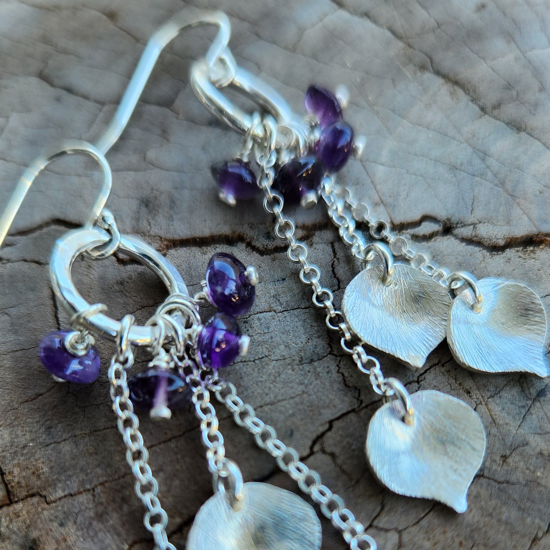 Jacaranda dreams earrings with amethyst