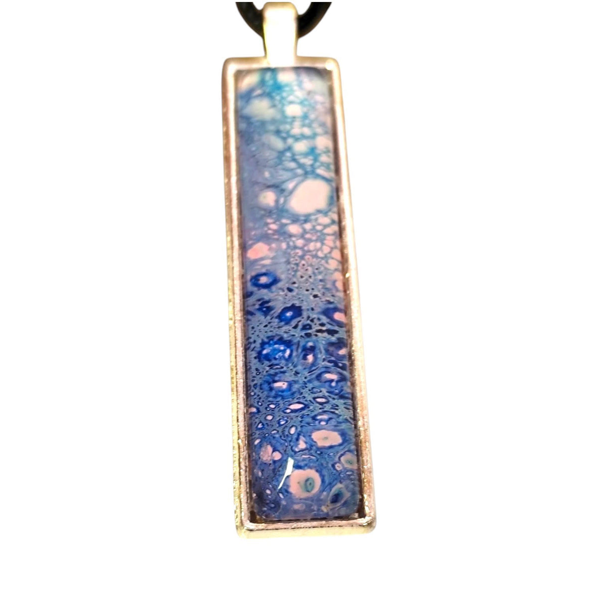 Blue Hand Painted Pendant Necklace