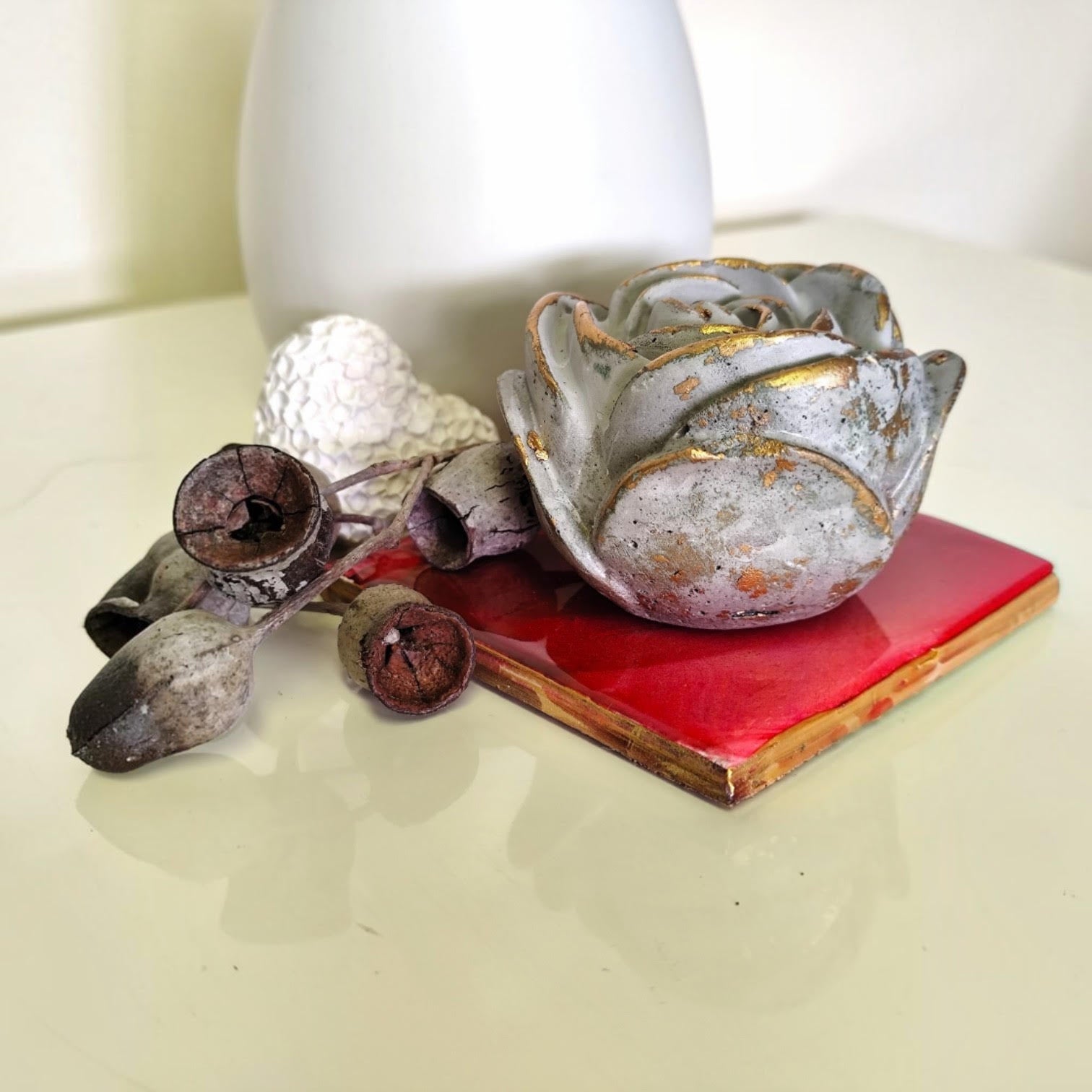 Handmade Boho Aroma Stone & Coaster Set