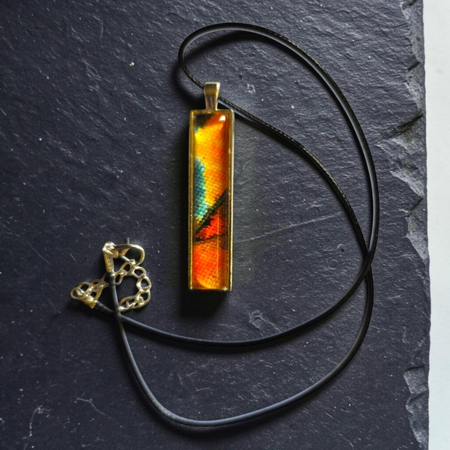 Landscape Pendant Necklace, Wearable Original Painting