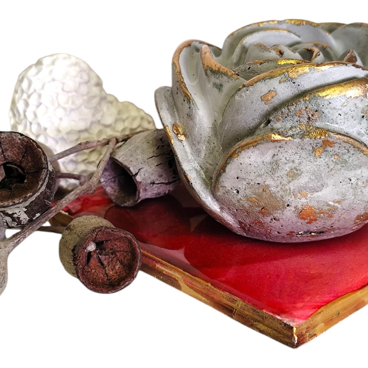Handmade Boho Aroma Stone & Art Coaster Set