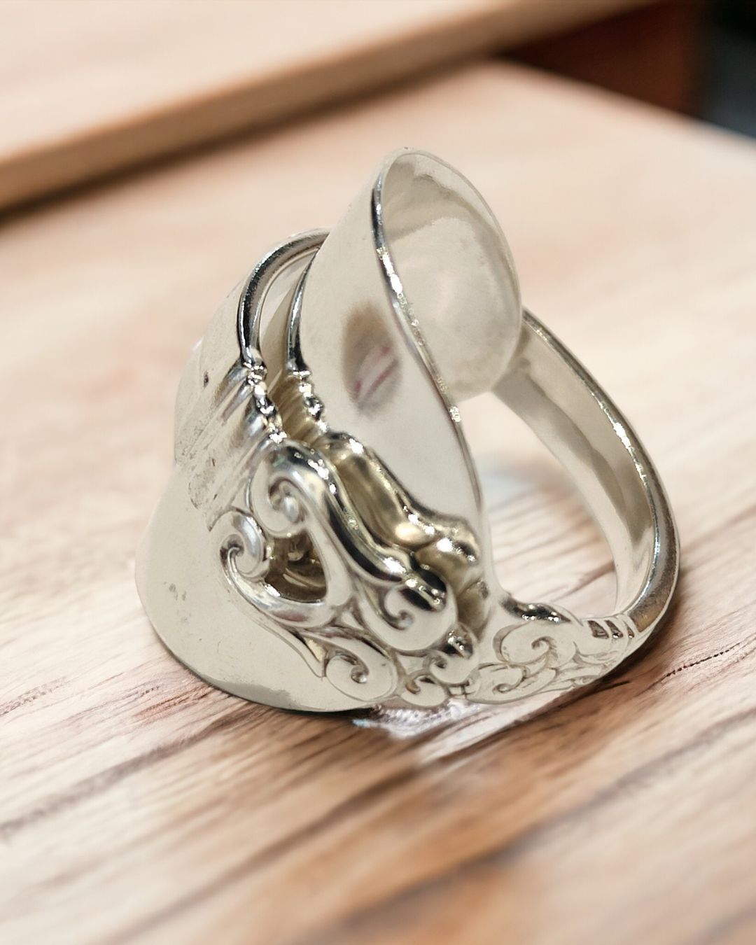 Royal Danish Spoon Ring (1939) – Vintage Sterling Silver, Handmade, Australian size S (US 9.5)