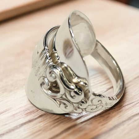 Royal Danish Spoon Ring (1939) – Vintage Sterling Silver, Handmade, Australian size S (US 9.5)