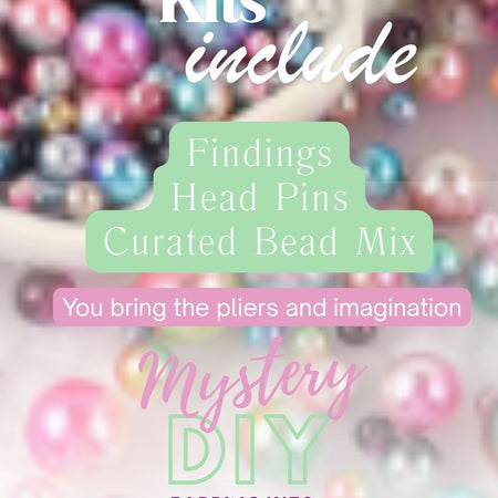 Mystery DIY Earring Kit, Curated Bead Capsule Surprise + Lucky Bonus Gift