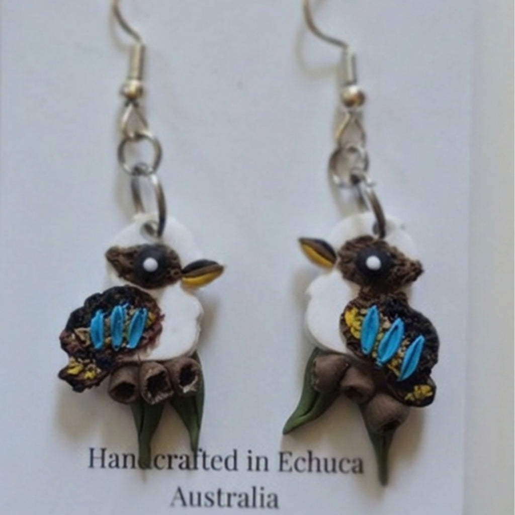 Australian Kookaburra Earrings/ Handmade Lightweight Native Australian Jewellery