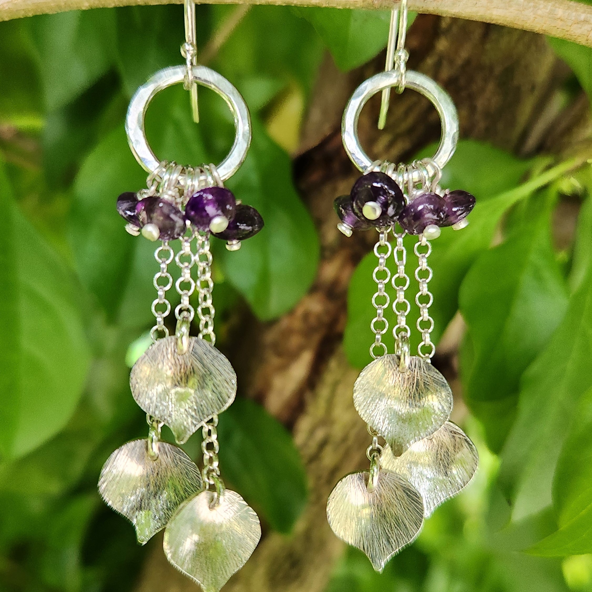 Jacaranda dreams earrings with amethyst
