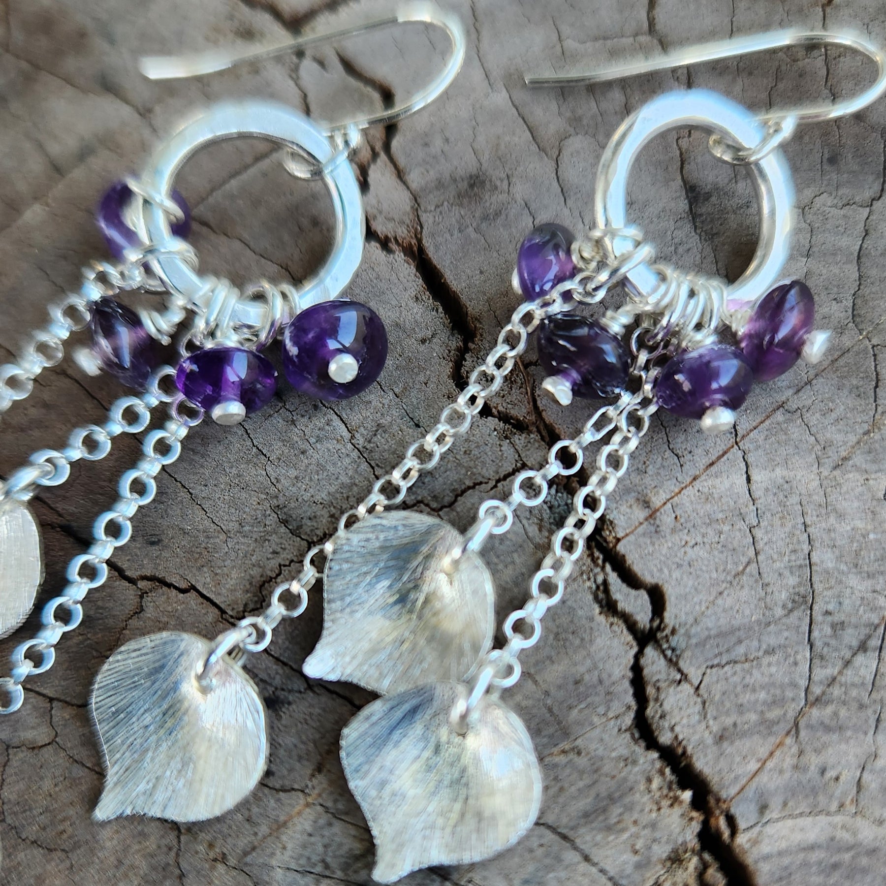 Jacaranda dreams earrings with amethyst