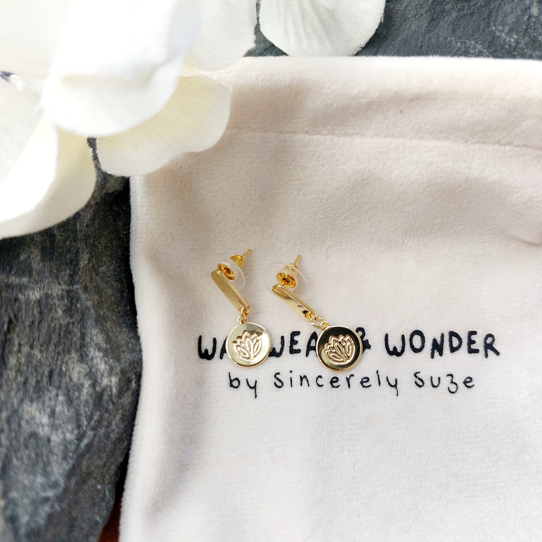 Lotus Flower Earrings | Floral Statement Earrings