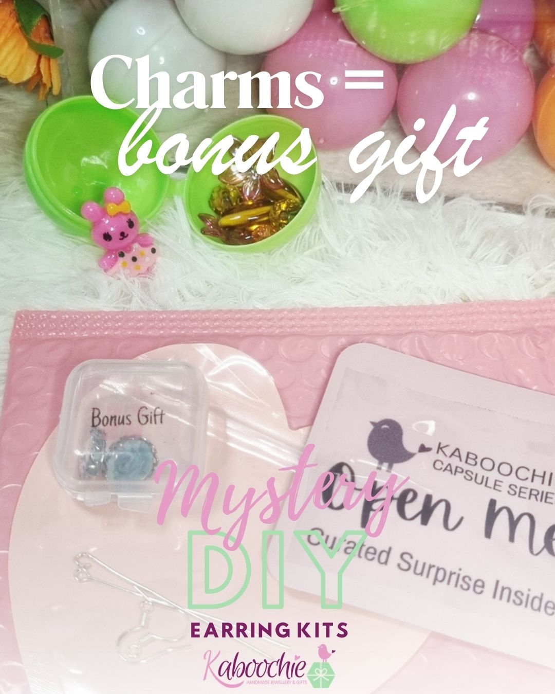 Mystery DIY Earring Kit, Curated Bead Capsule Surprise + Lucky Bonus Gift