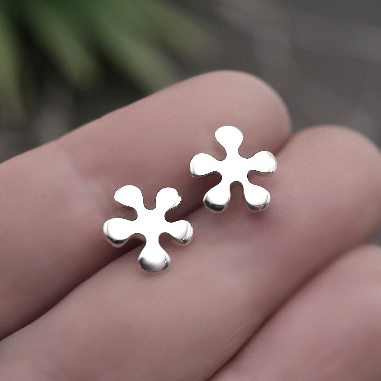 Splat Studs - Handmade Sterling Silver Stud Earrings