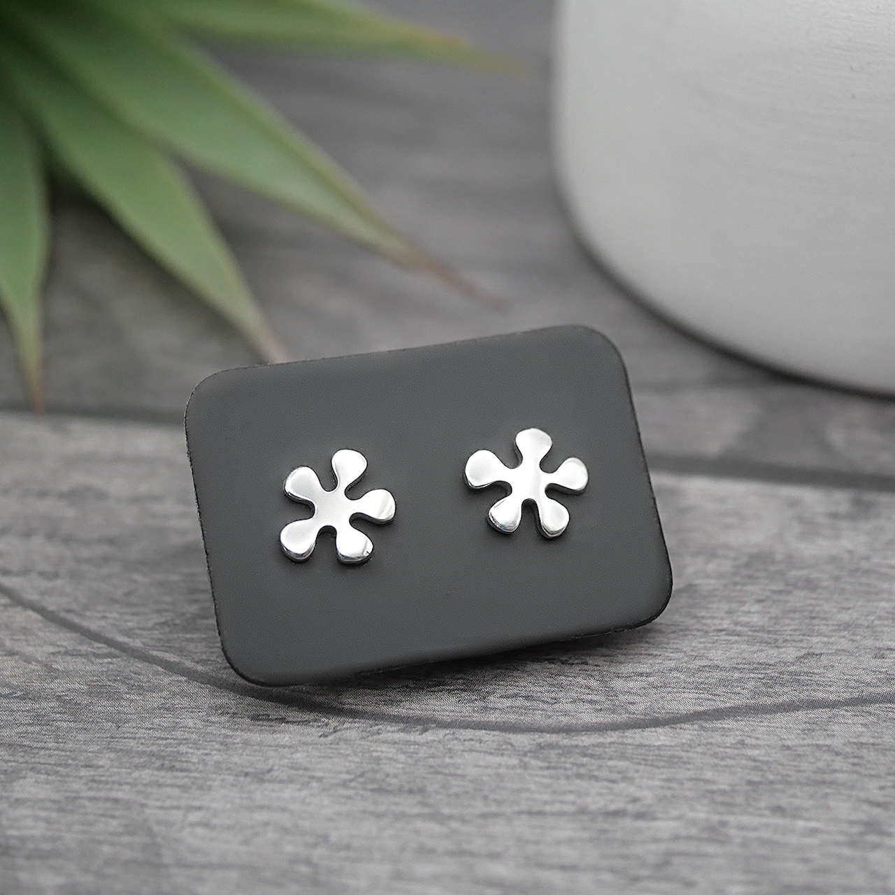 Splat Studs - Handmade Sterling Silver Stud Earrings
