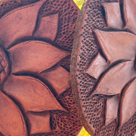 Leather Sunflower Earrings