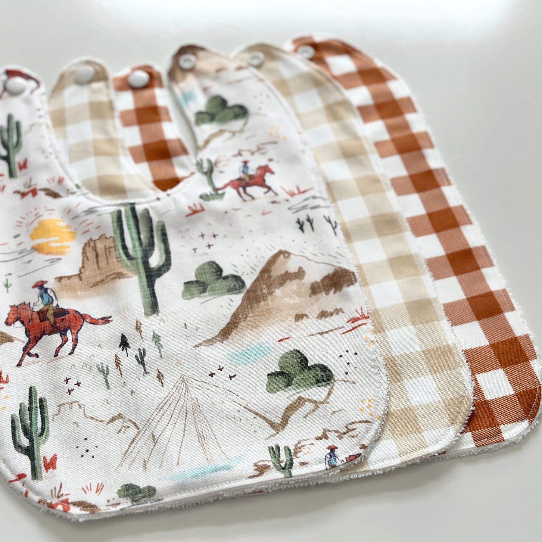 Rust gingham bib