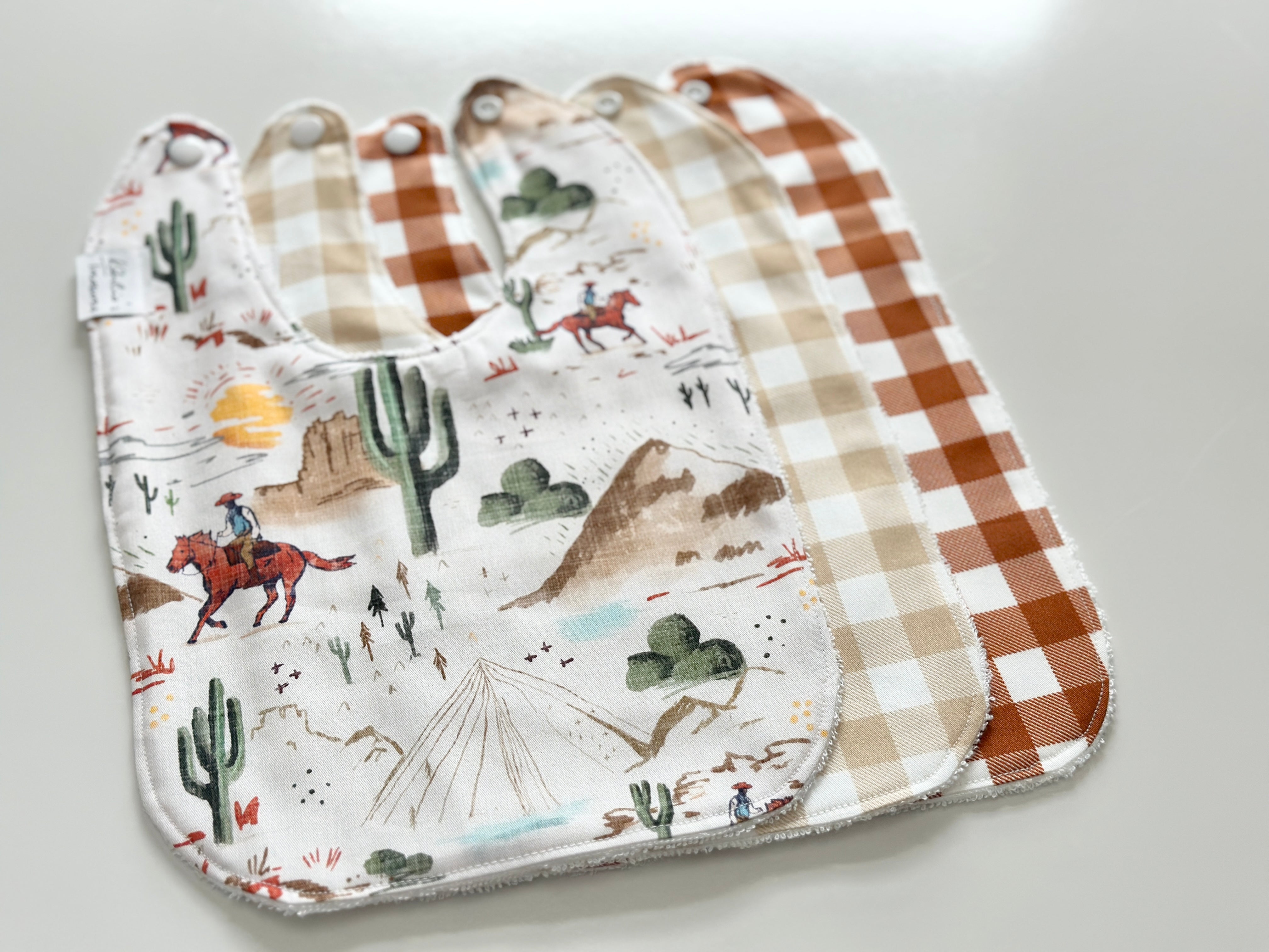 Rust gingham bib