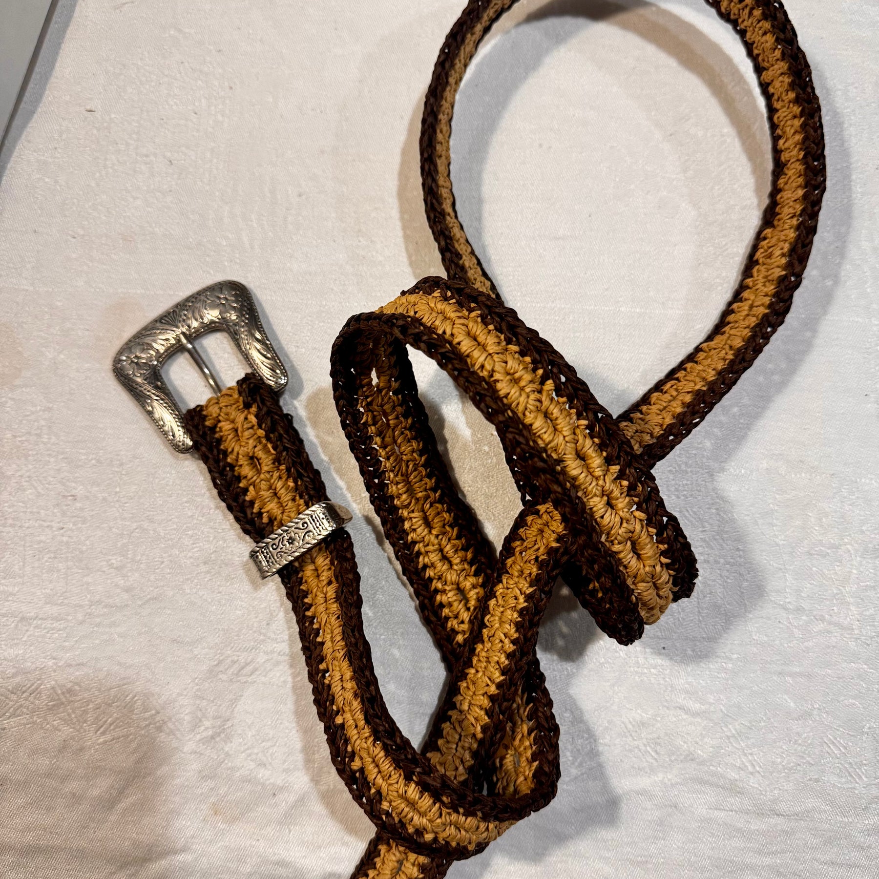 Crochet Bamboo Belt (Western Buckle)