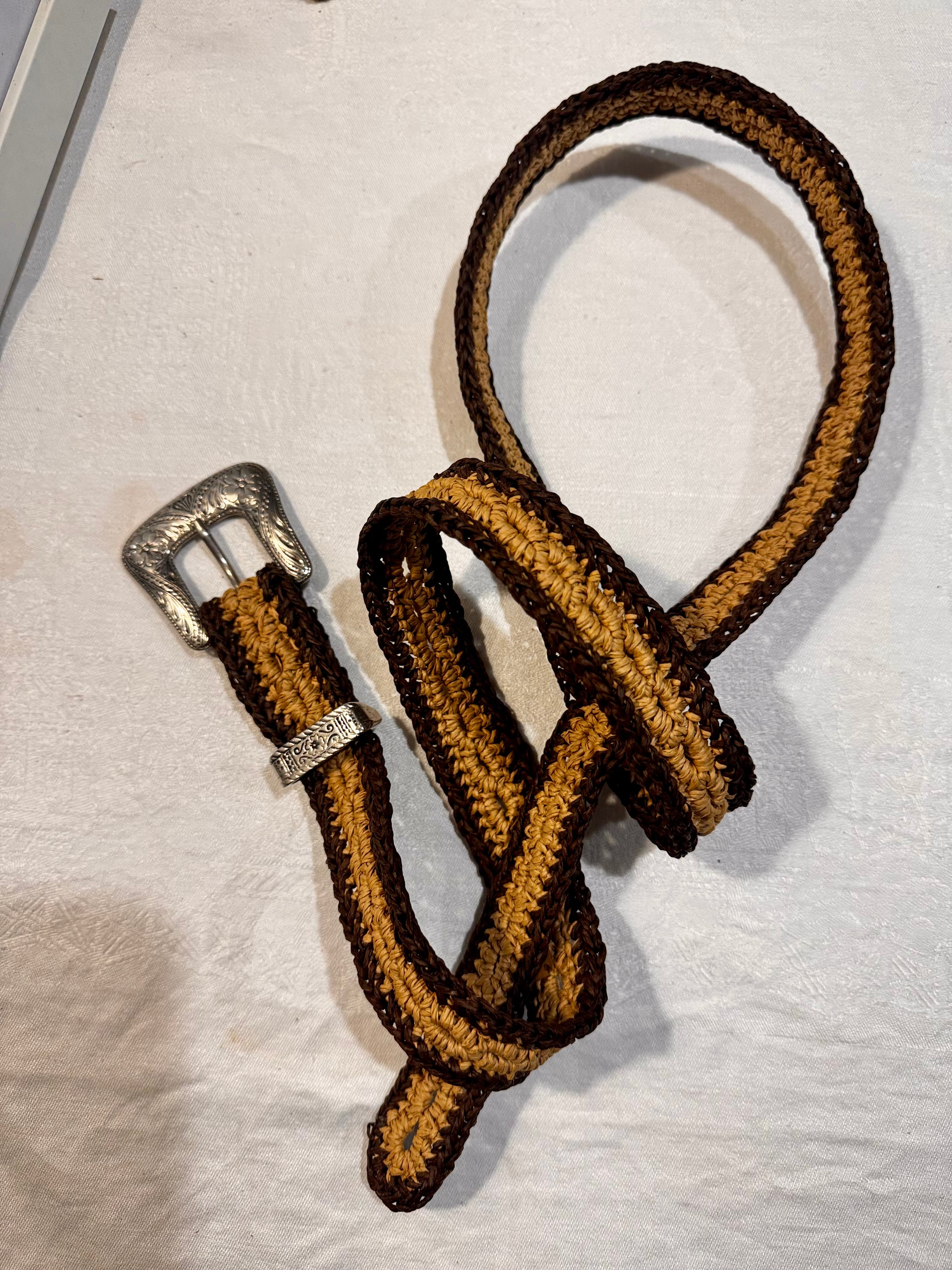 Crochet Bamboo Belt (Western Buckle)