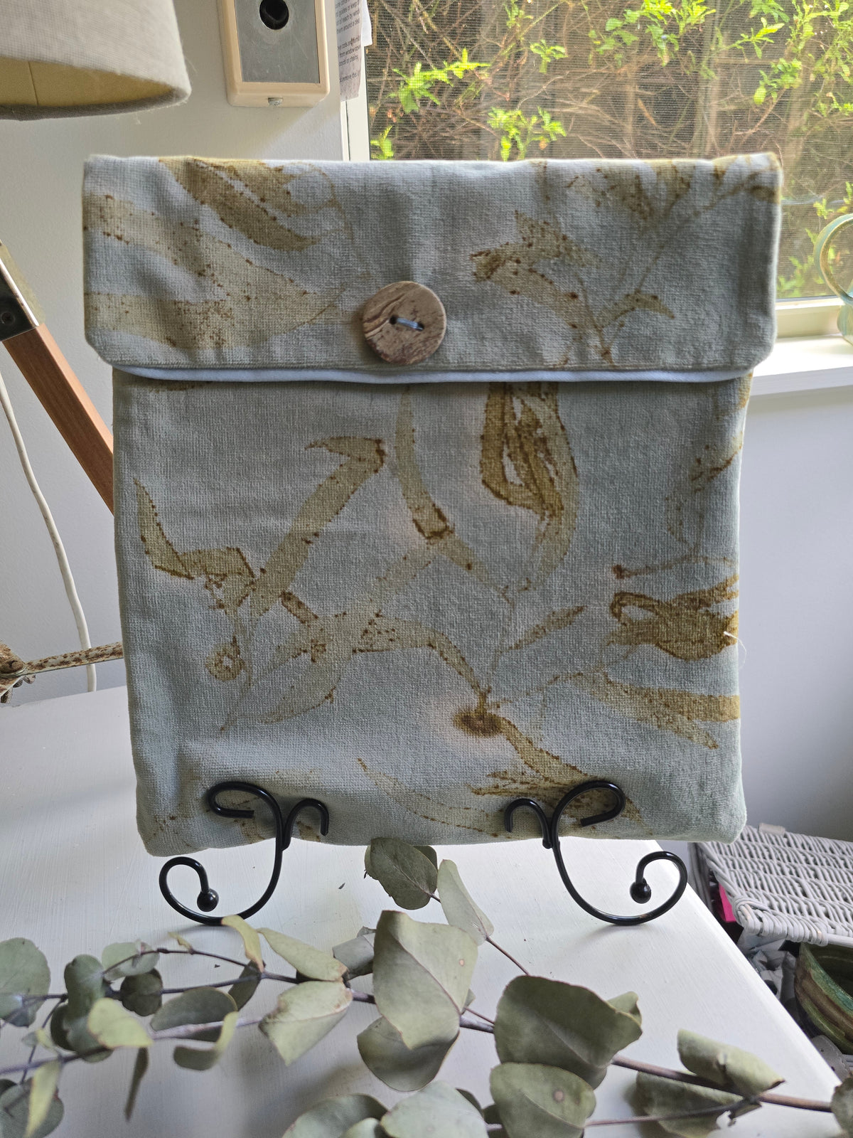 Eco-Printed Velvet Pouch