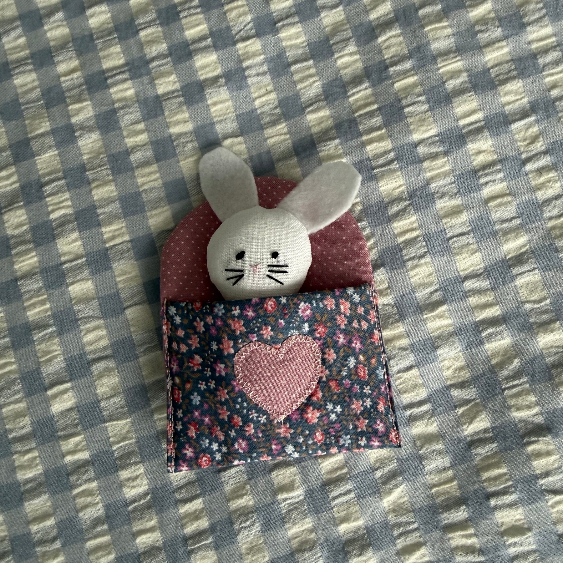 Bunny pocket toy, Easter gift.
