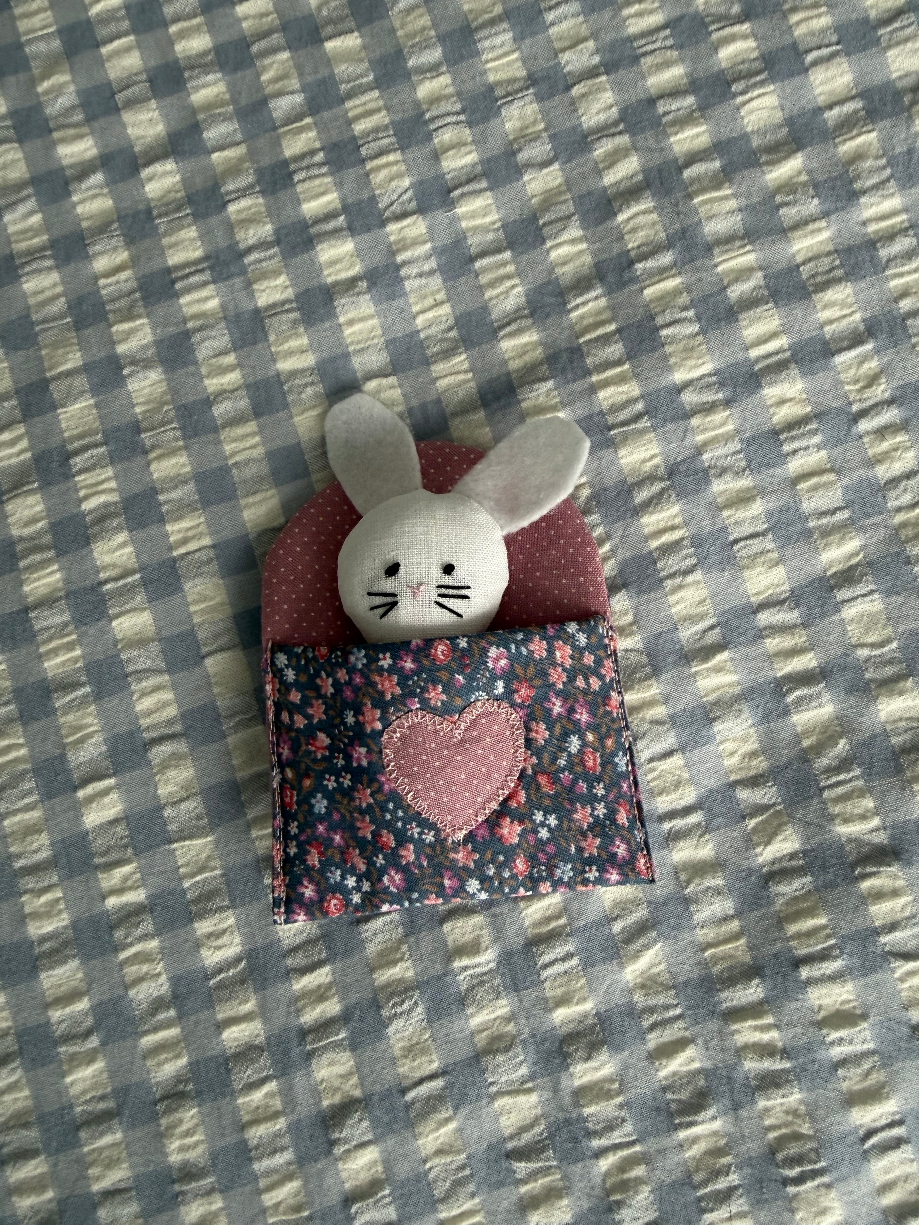 Bunny pocket toy, Easter gift.