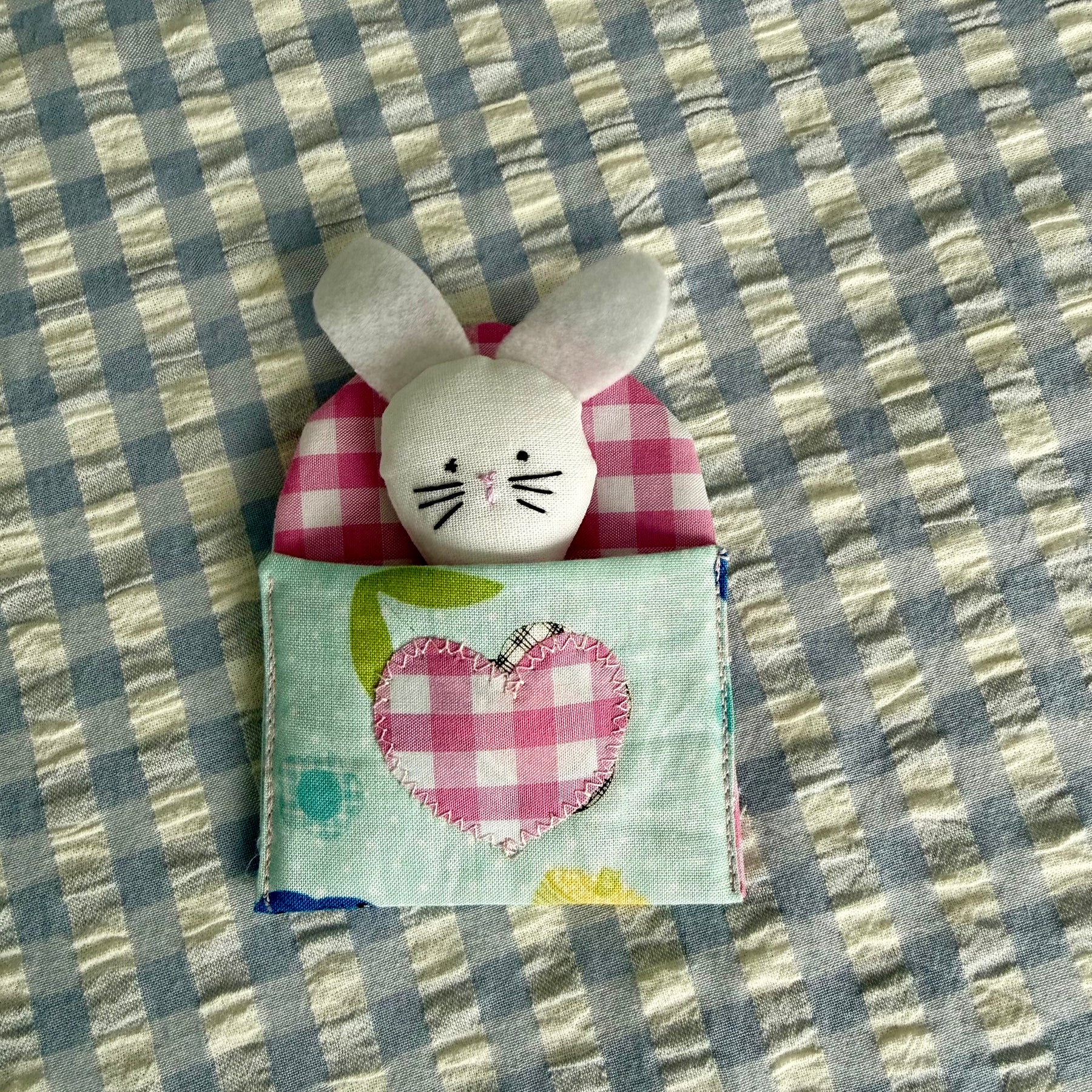 Bunny pocket toy, Easter gift.