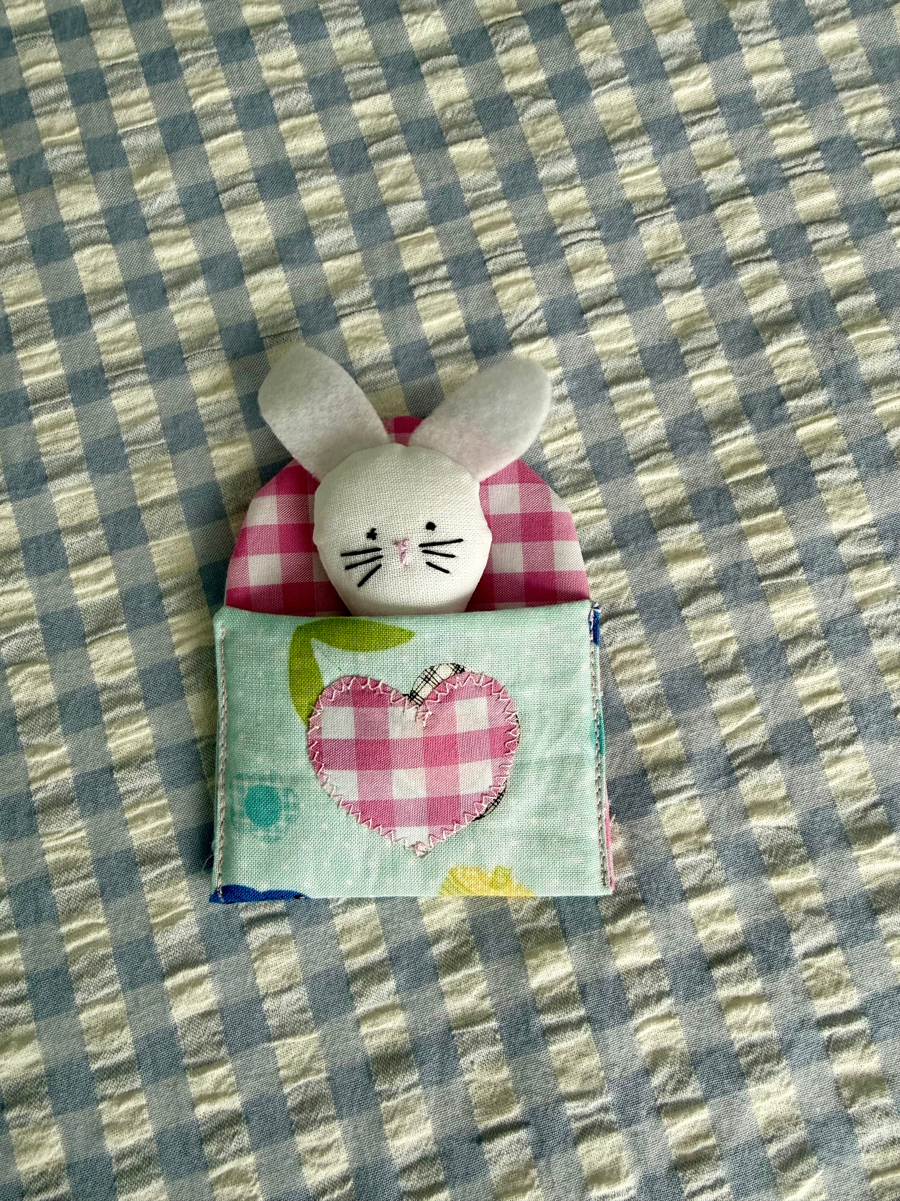 Bunny pocket toy, Easter gift.