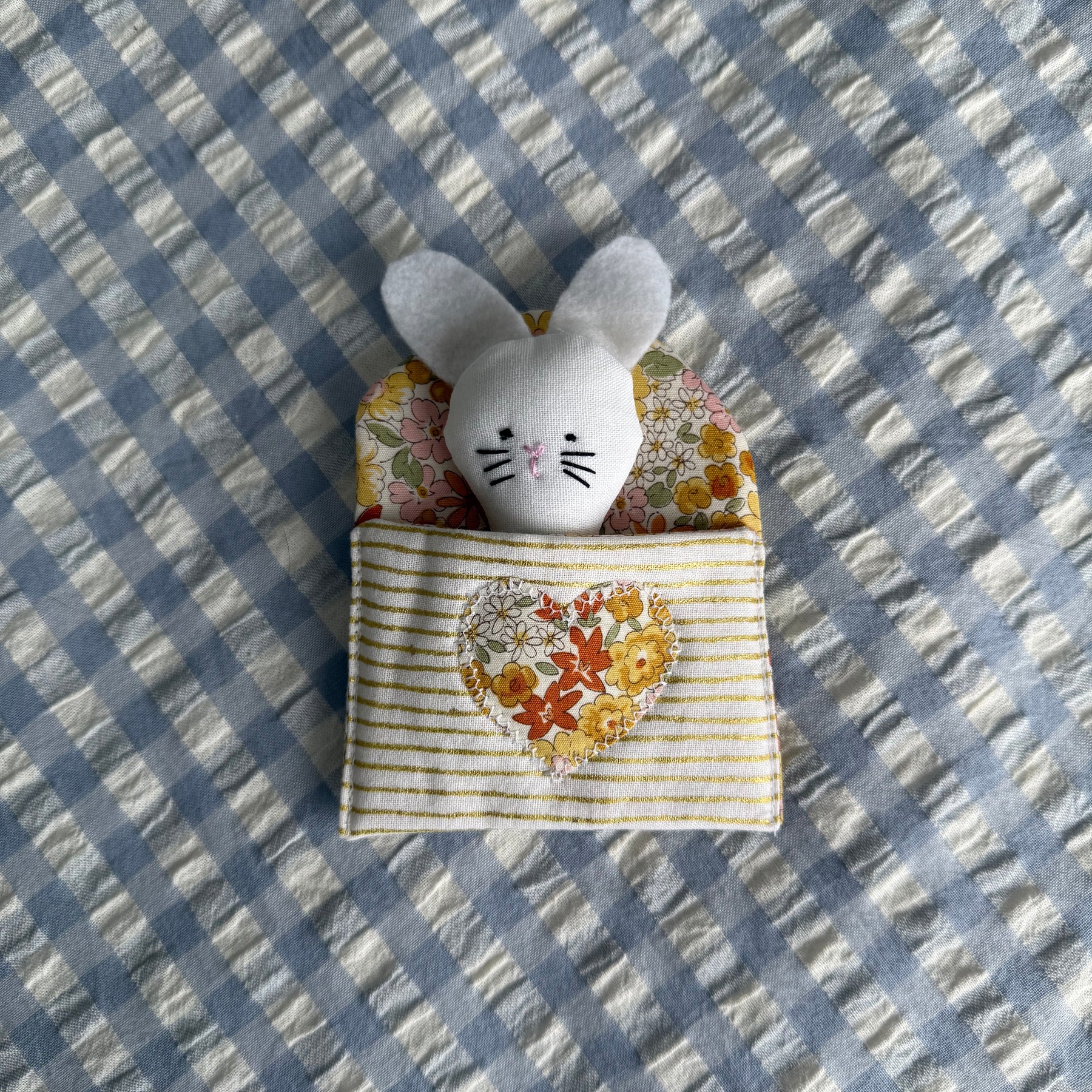 Bunny pocket toy, Easter gift.