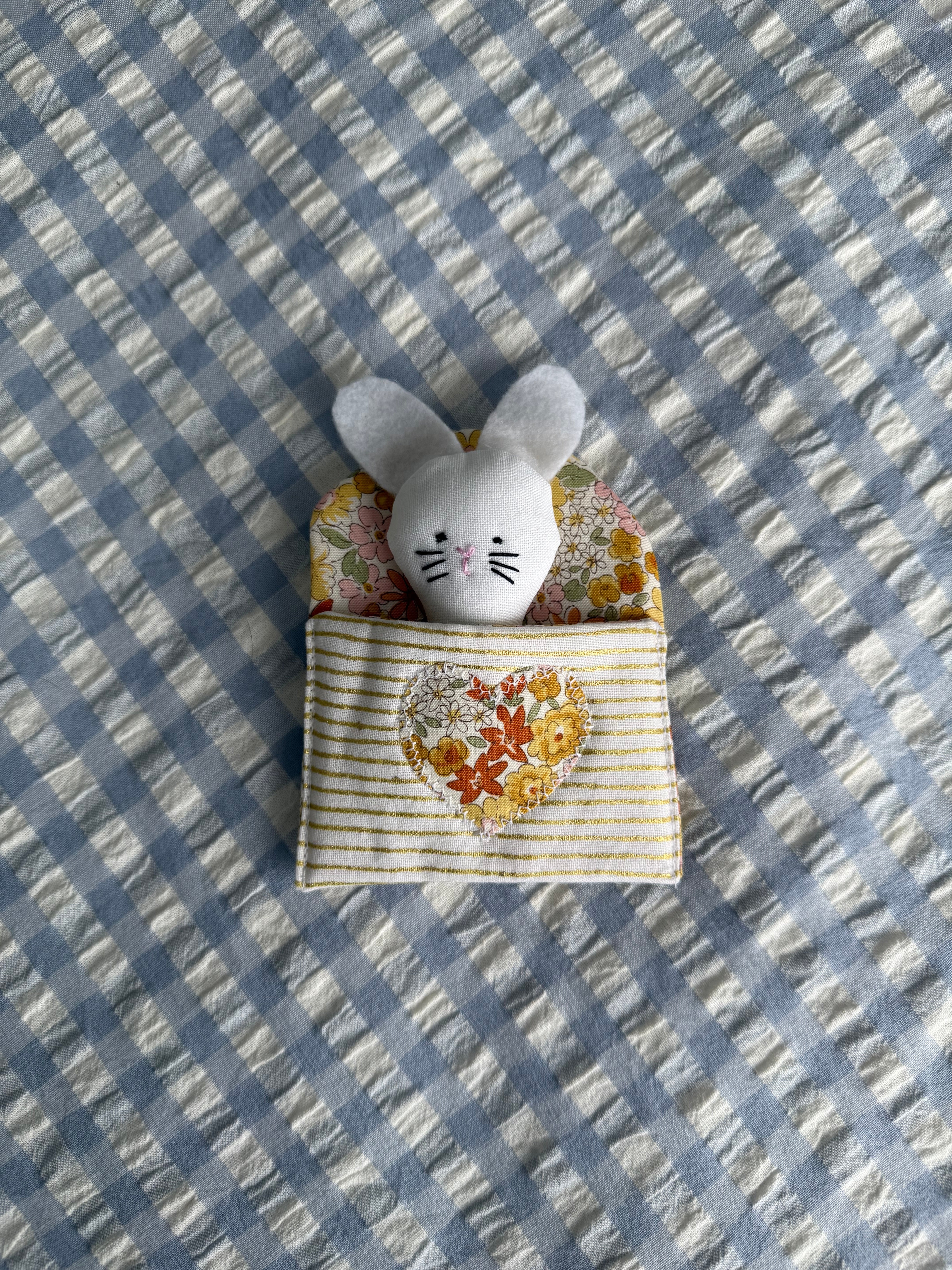 Bunny pocket toy, Easter gift.