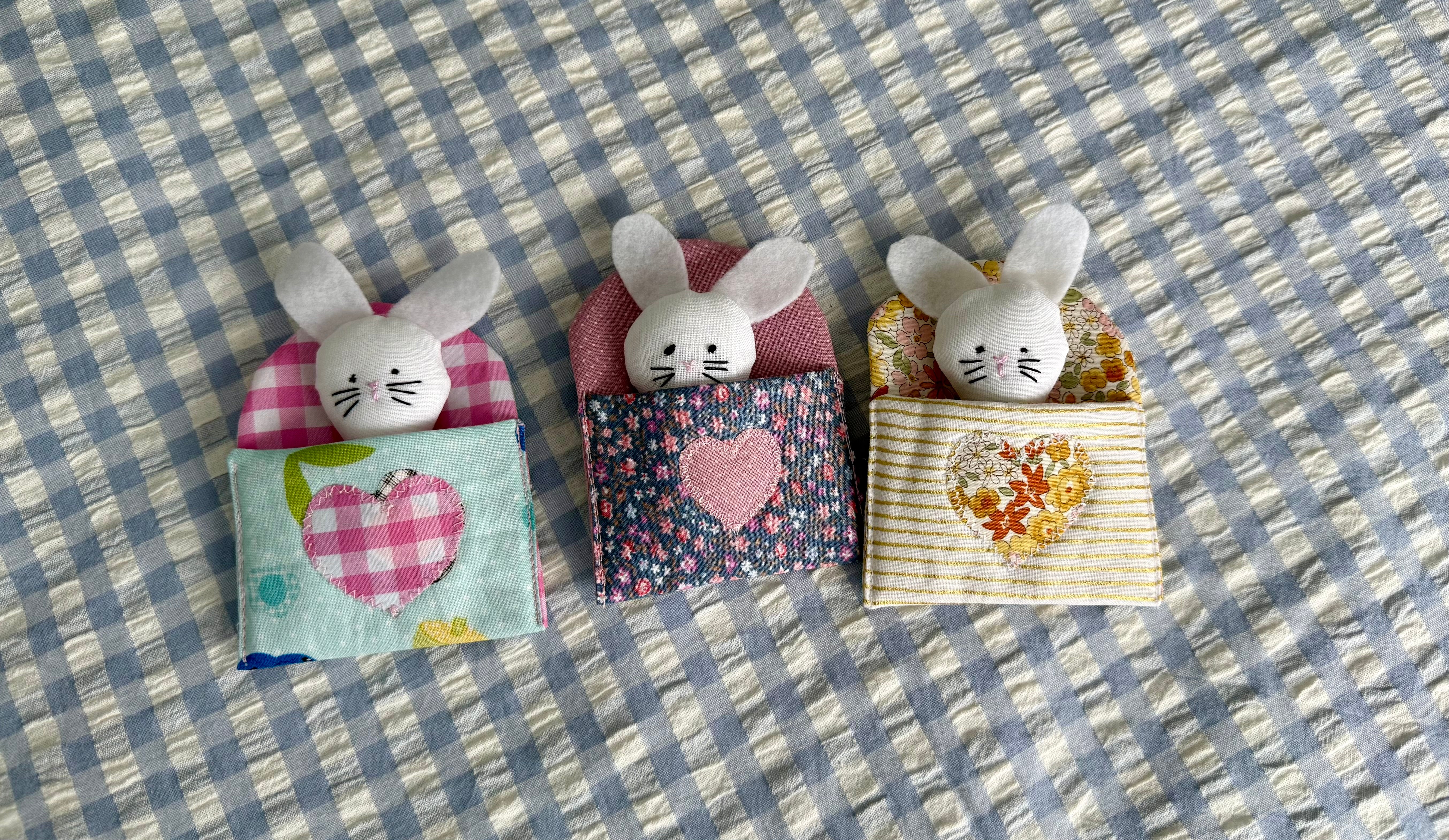 Bunny pocket toy, Easter gift.