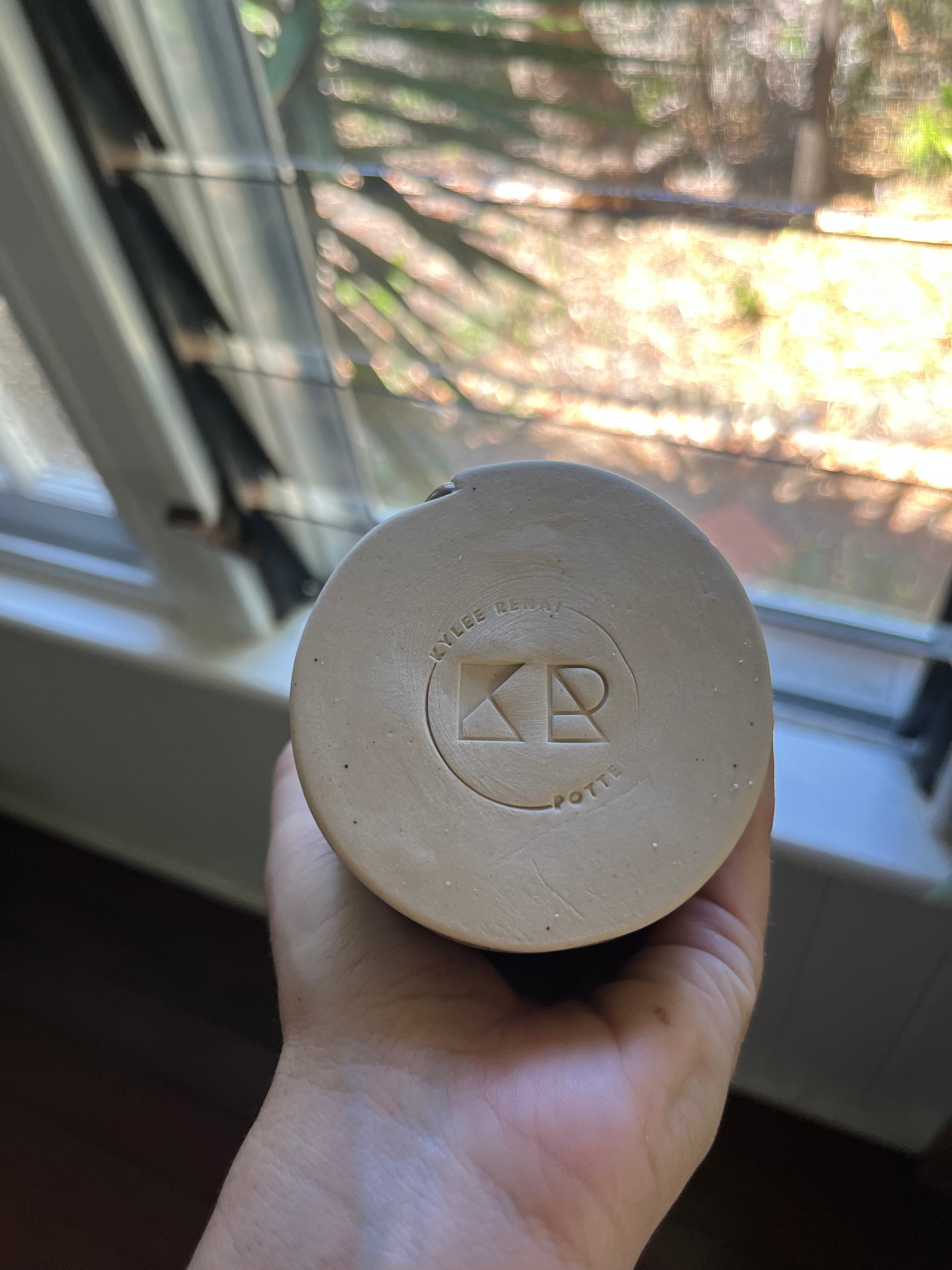 Unique curved Ceramic Vase - Earthy Tones