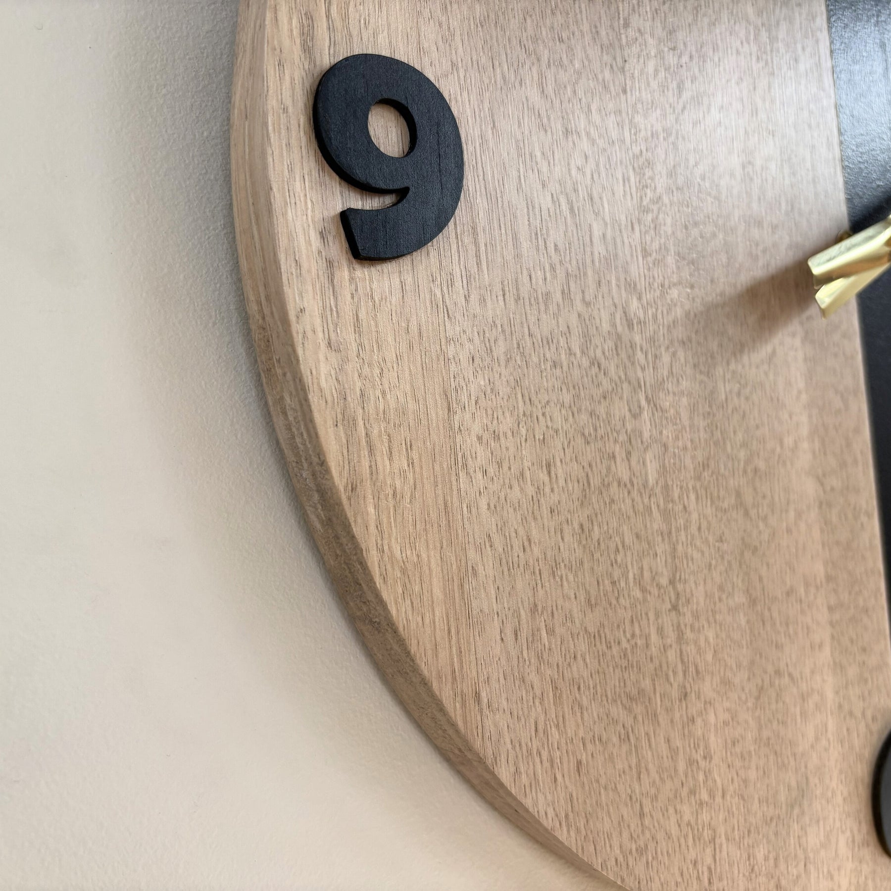 Division – Handmade Tasmanian Oak Wall Clock | Bold Split Design, Gold Hands, Silent Movement | 40cm