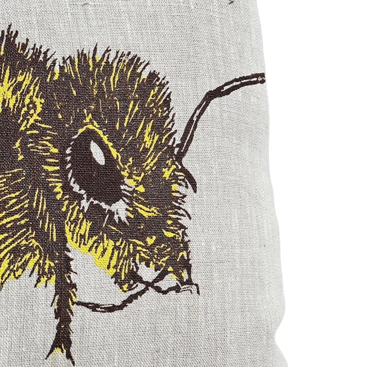 Hand Screen Printed Honey Bee- Oatmeal Cushion Covers