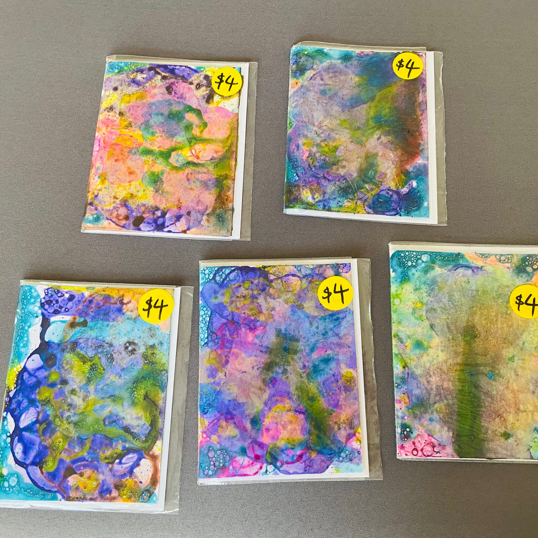 Hand Painted Greeting Cards: 5-pack