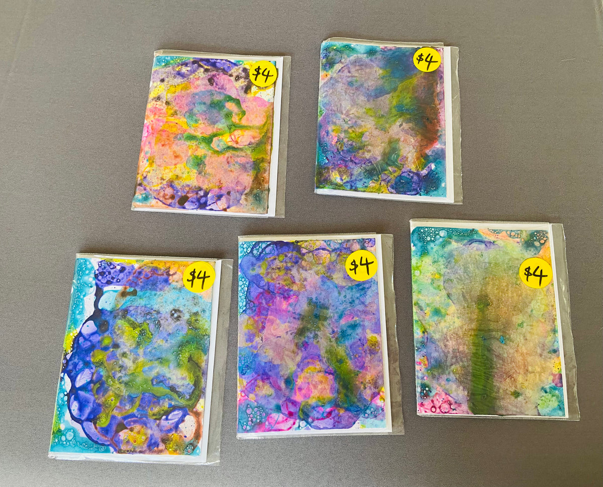 Hand Painted Greeting Cards: 5-pack