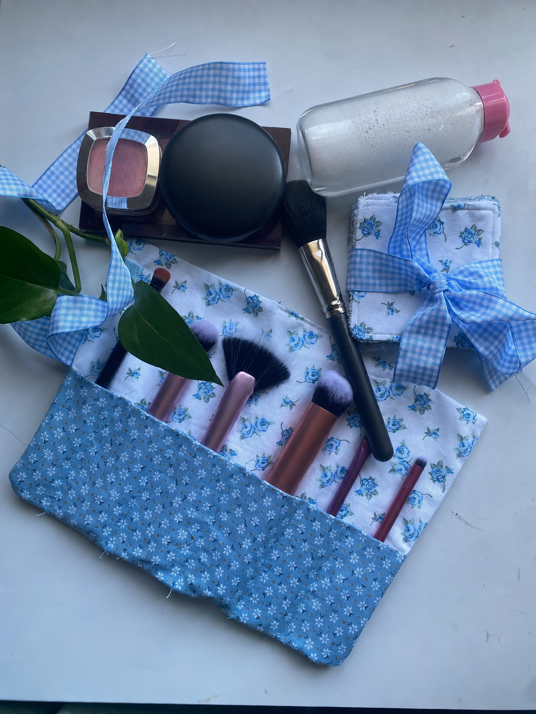 Floral Cosmetic Brush Holder | Floral Travel Makeup Organiser | Sewing Gift for Her