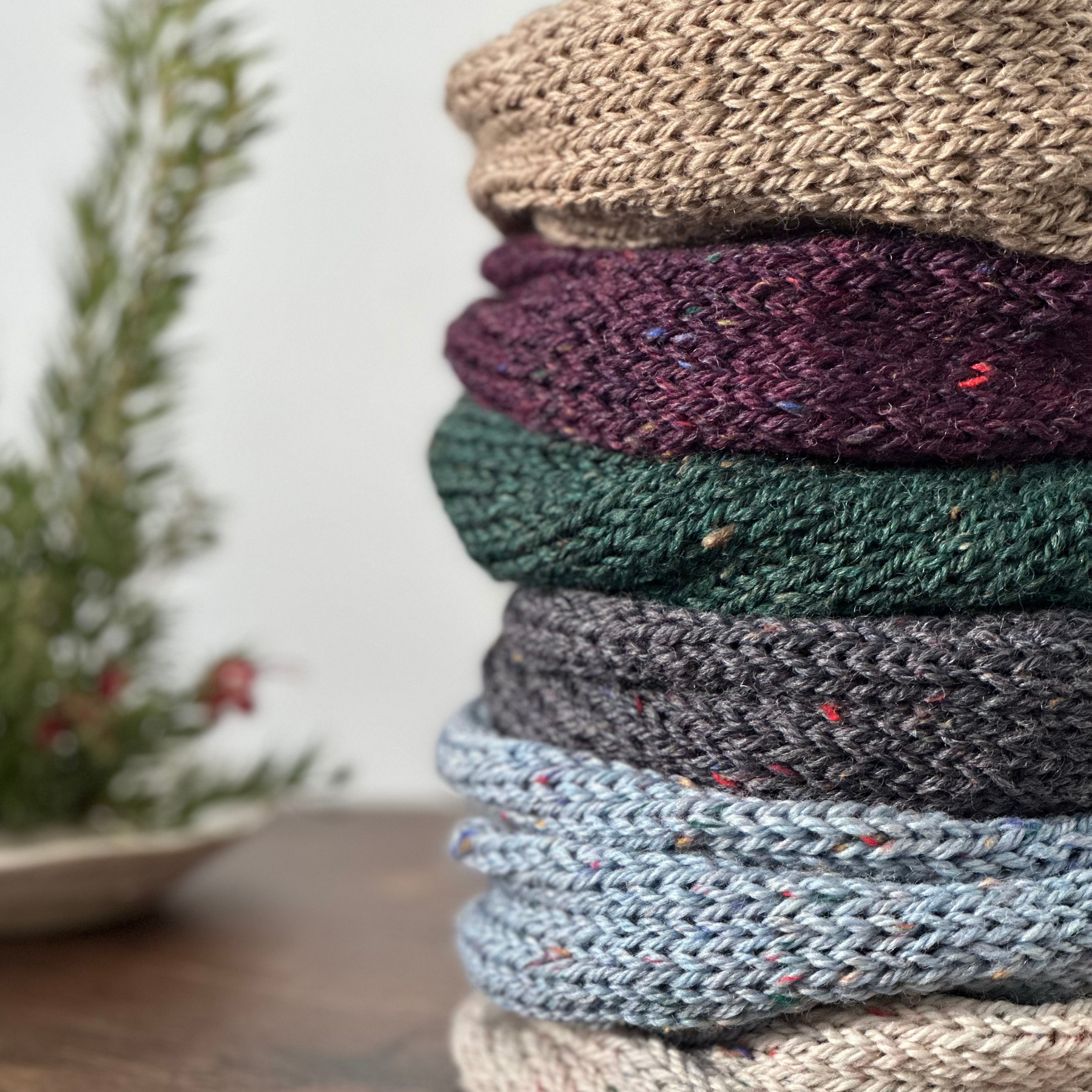 Oversized tweed knit scrunchie