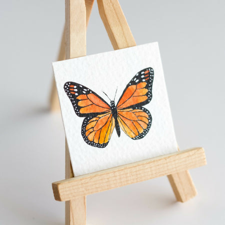 Miniature Watercolour Monarch Butterfly Painting