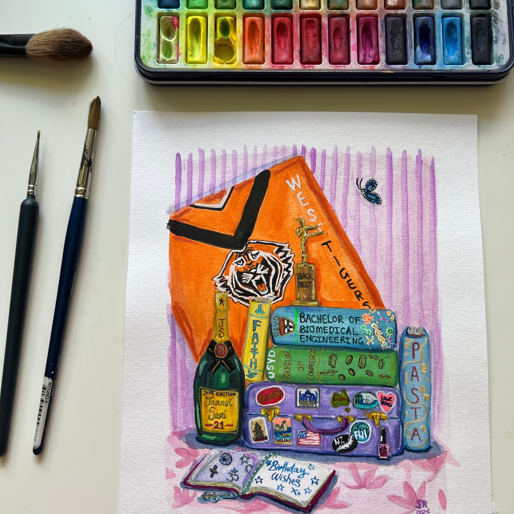 Custom watercolour | Personalised Gift | Still Life Story