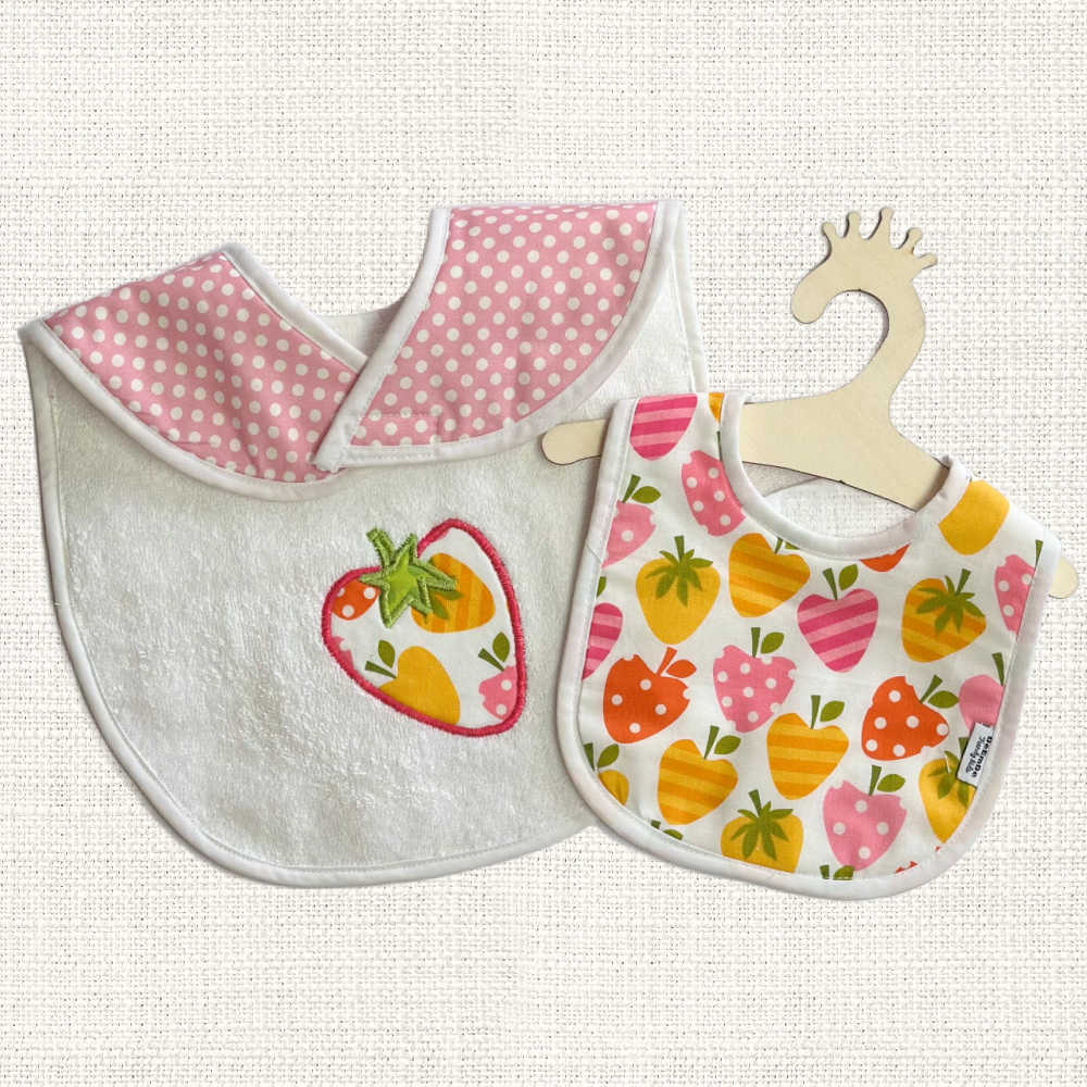 Baby Girl Strawberry Skirt and Two Bibs Set – Size 1