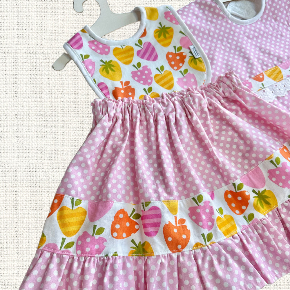 Baby Girl Strawberry Skirt and Two Bibs Set – Size 1