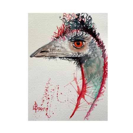 Mini Me #197 Emu Original Watercolour Painting