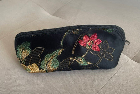 Black Satin Makeup Bag