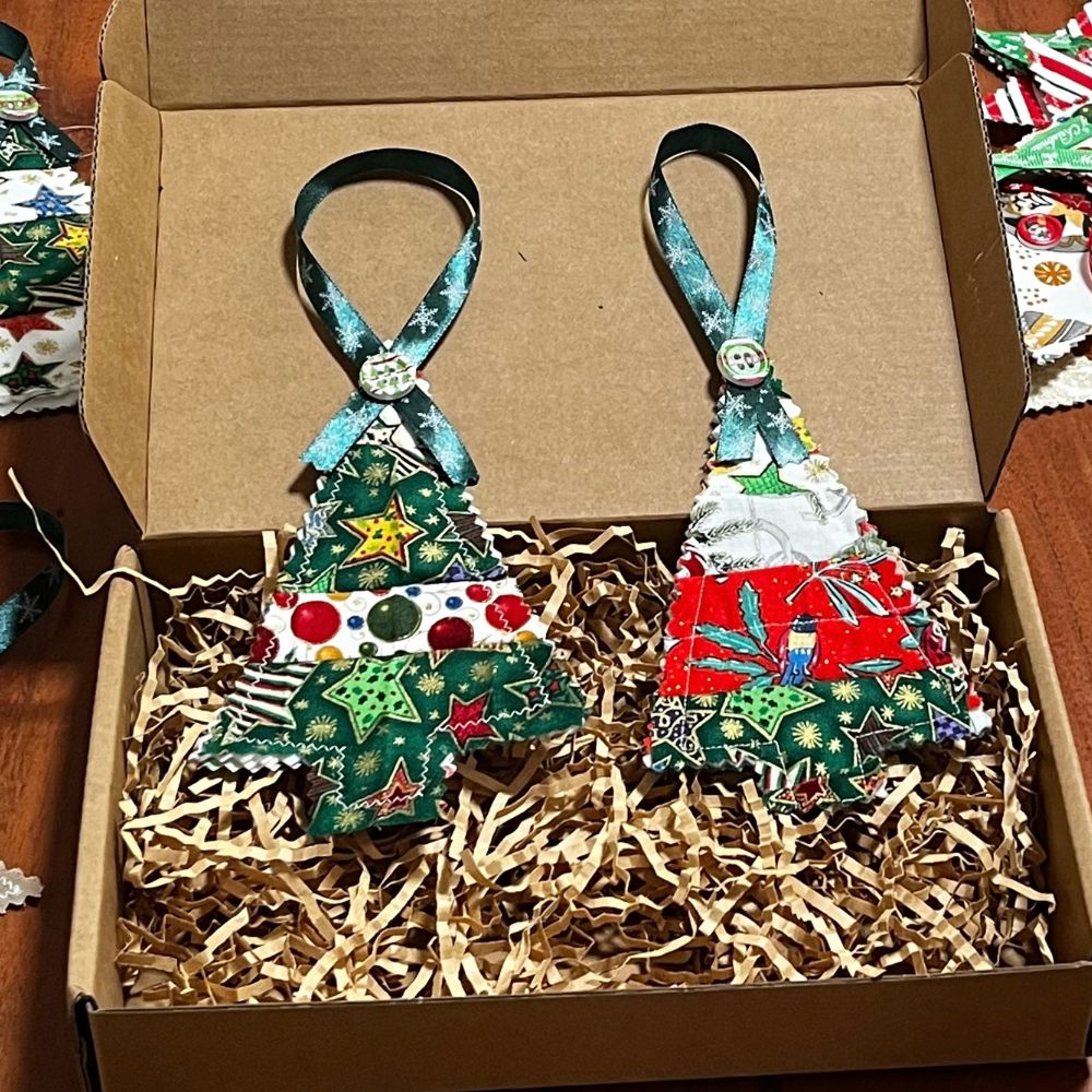 Handmade | Fabric Christmas Decorations | pack of 5 | Stars