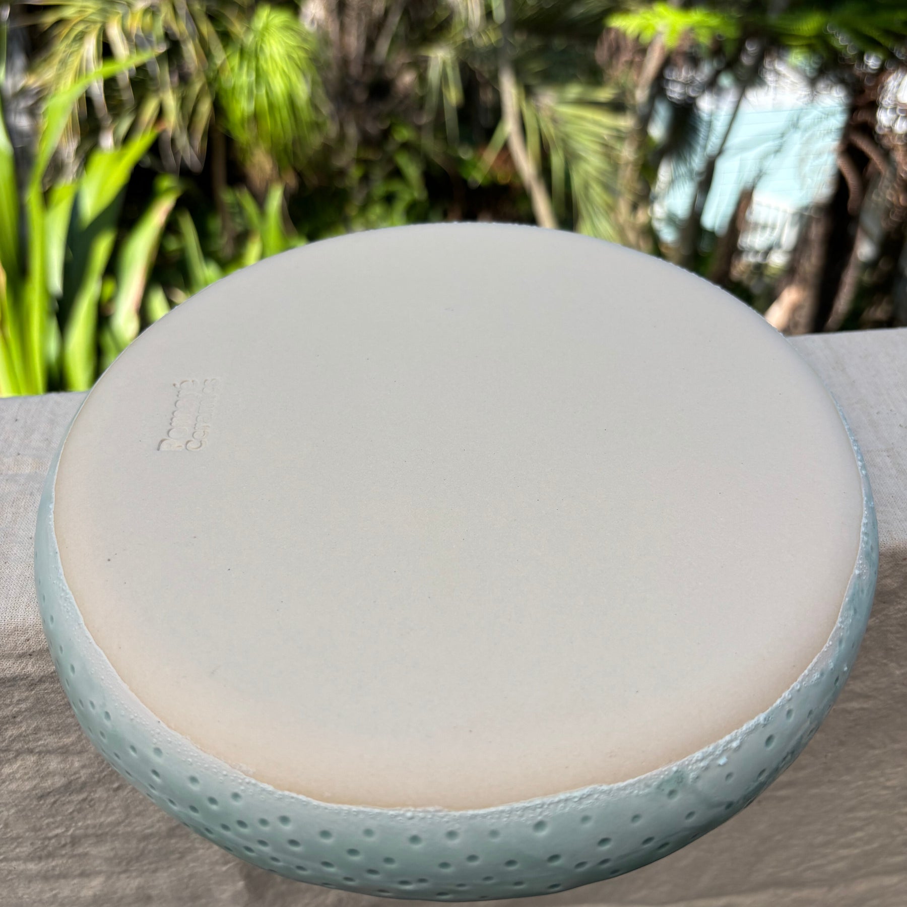 Handmade Ceramic Serving Plate -High Rimmed– 21cm Seafoam Teal Stoneware Platter