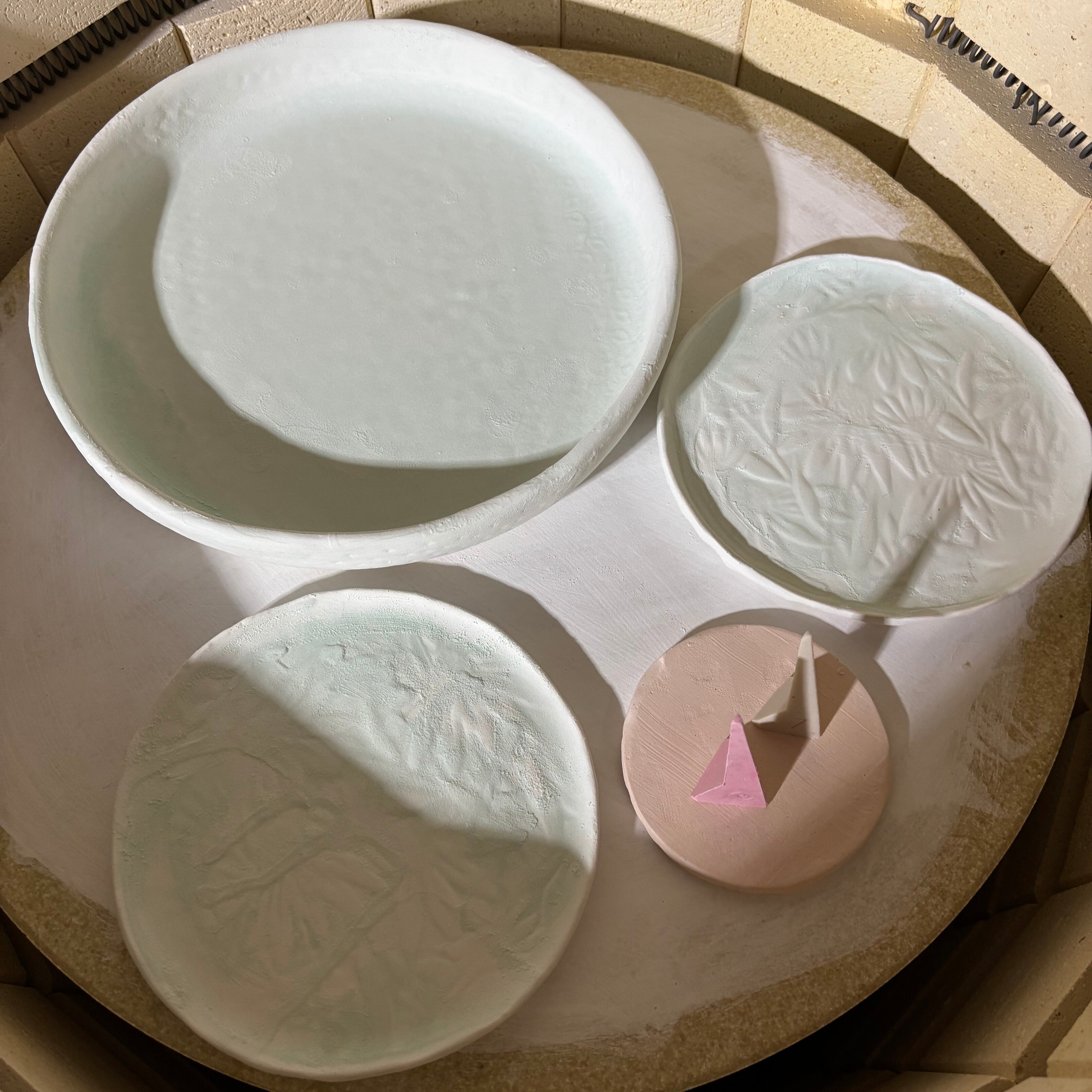 Handmade Ceramic Serving Plate -High Rimmed– 21cm Seafoam Teal Stoneware Platter