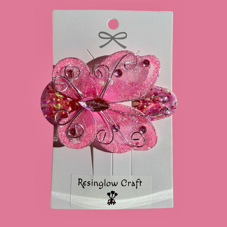 Pink Butterfly Hair Clip