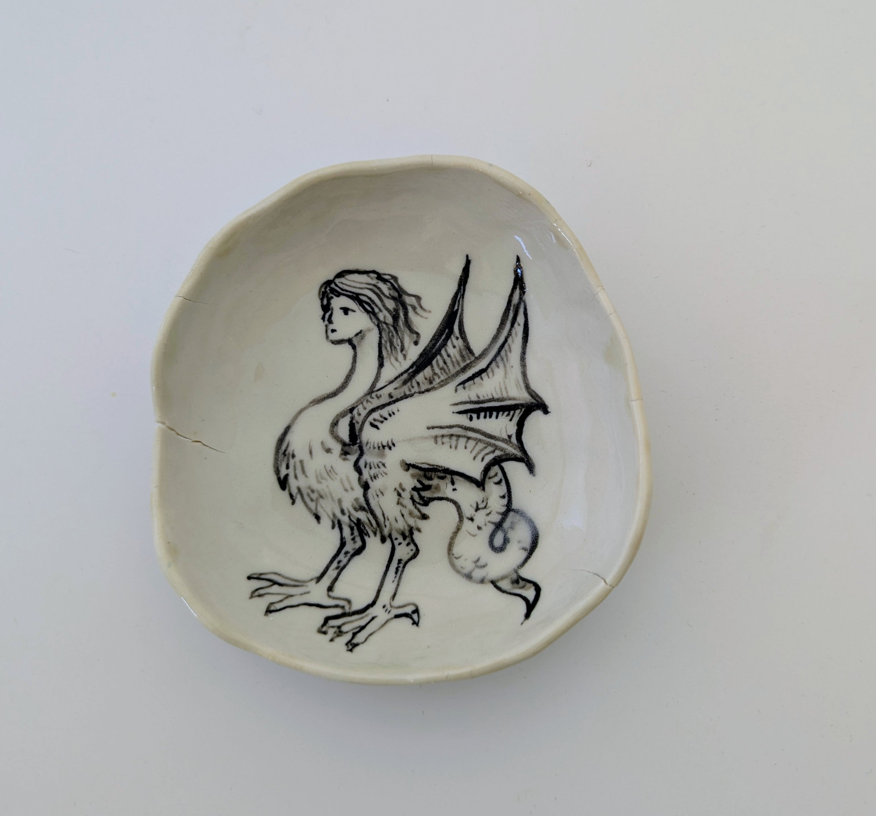 Medieval Siren - Illustrated Ornamental Porcelain Bowl