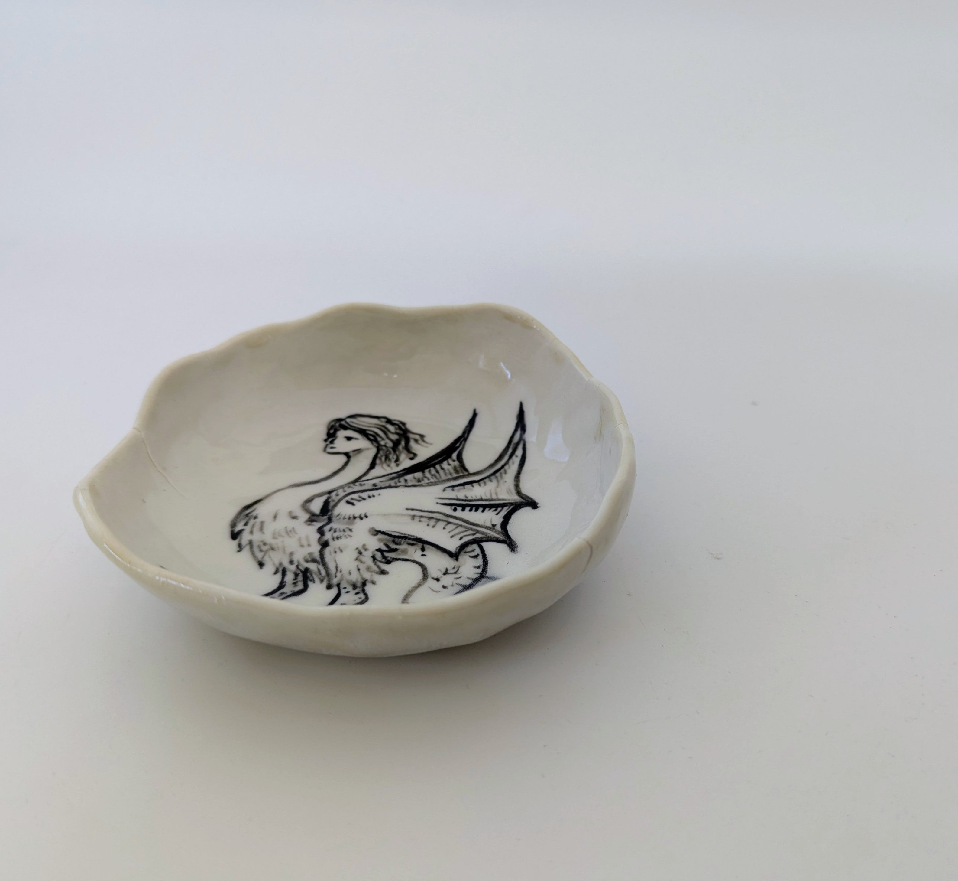 Medieval Siren - Illustrated Ornamental Porcelain Bowl